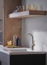 BRIZO Odin Bar Faucet Wood Lever Handle Kit — Luxe Steel / Wood