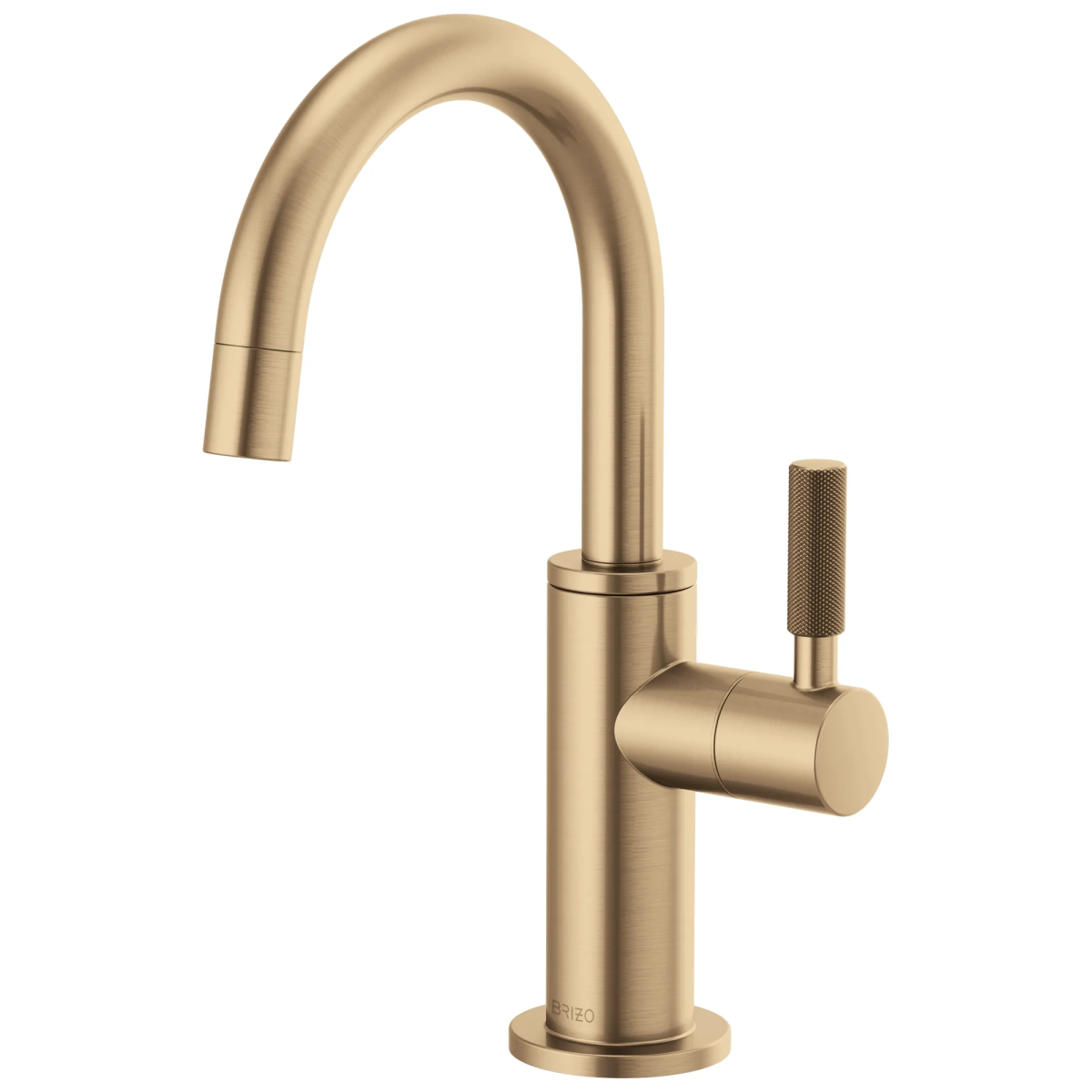 BRIZO Litze Beverage Faucet with Arc Spout and Knurled Handle — Luxe Gold