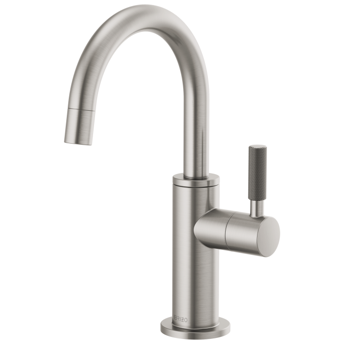BRIZO Litze Beverage Faucet with Arc Spout and Knurled Handle — Stainless