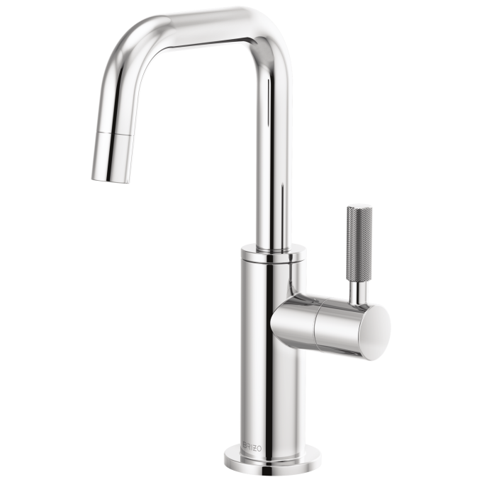 BRIZO Litze Beverage Faucet with Square Spout and Knurled Handle — Chrome