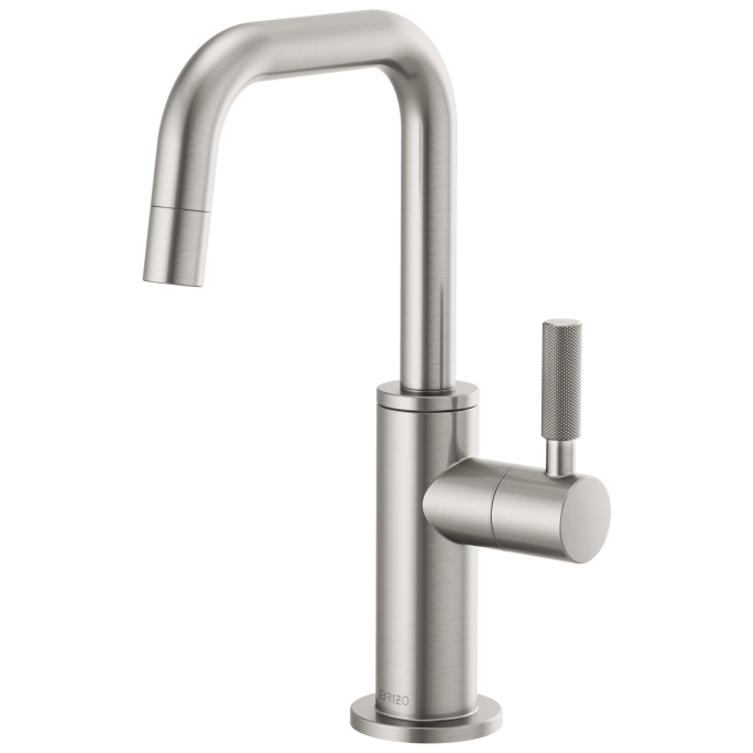 BRIZO Litze Beverage Faucet with Square Spout and Knurled Handle — Stainless