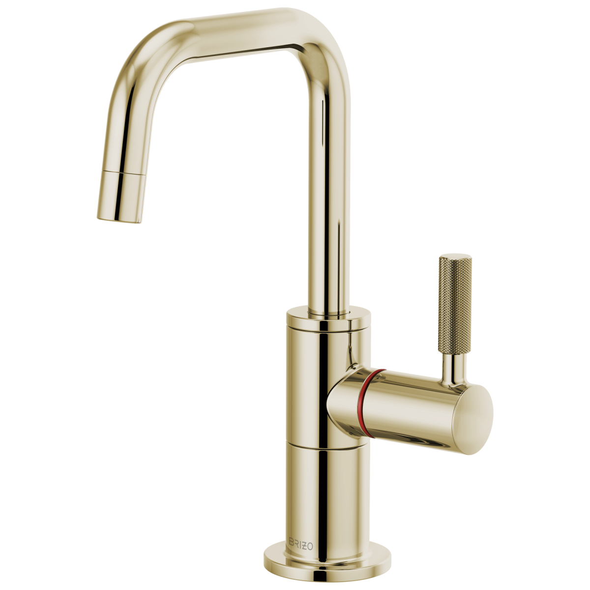 BRIZO Litze Instant Hot Faucet with Square Spout and Knurled Handle — Polished Nickel