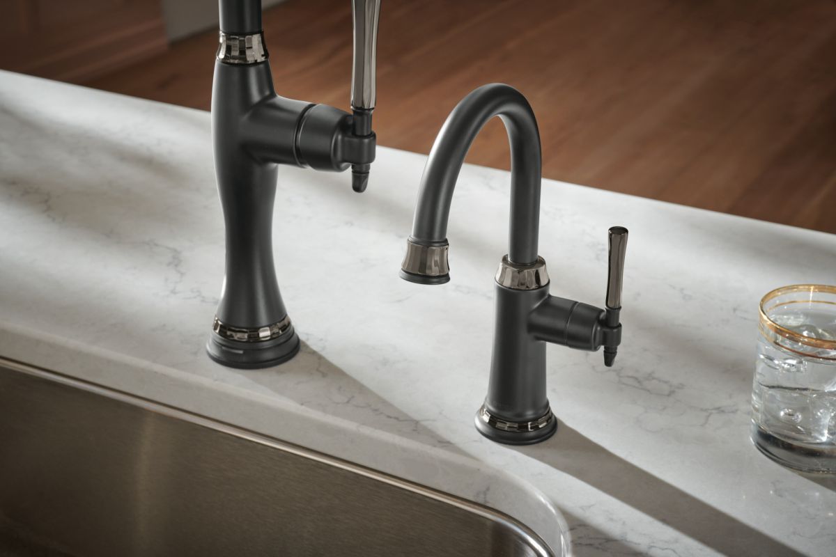 BRIZO Tulham Beverage Faucet — Matte Black / Brilliance Black Onyx