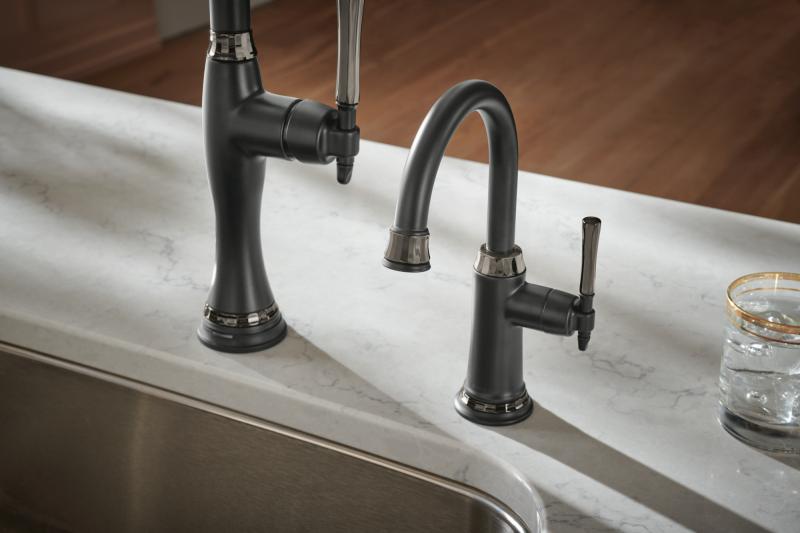 BRIZO Tulham Beverage Faucet — Matte Black / Brilliance Black Onyx