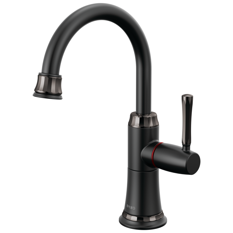 BRIZO Tulham Instant Hot Faucet — Matte Black / Brilliance Black Onyx