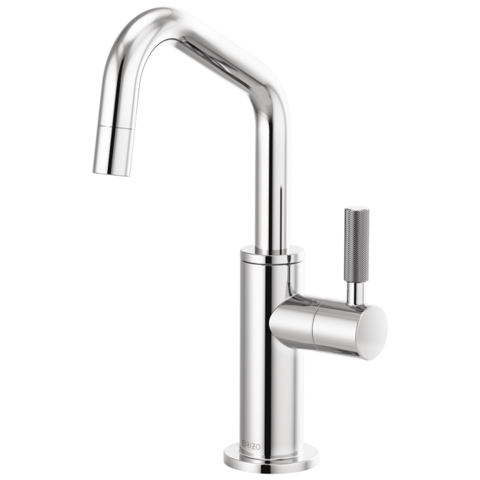 BRIZO Litze Beverage Faucet with Angled Spout and Knurled Handle — Chrome
