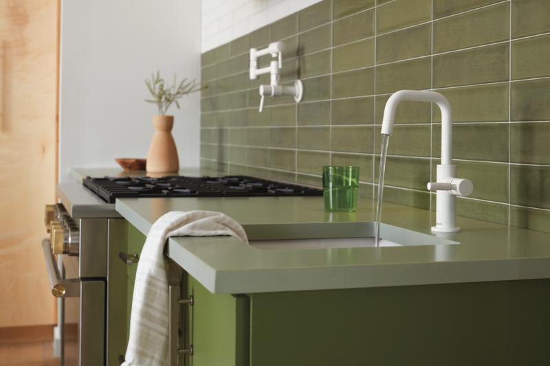 BRIZO Odin Beverage Faucet with Square Spout — Matte White