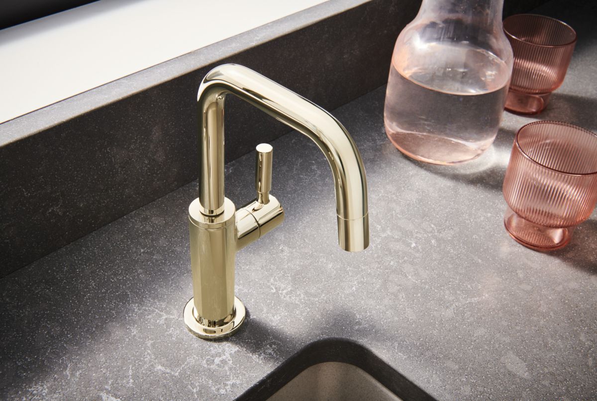 BRIZO Odin Beverage Faucet with Square Spout — Polished Nickel