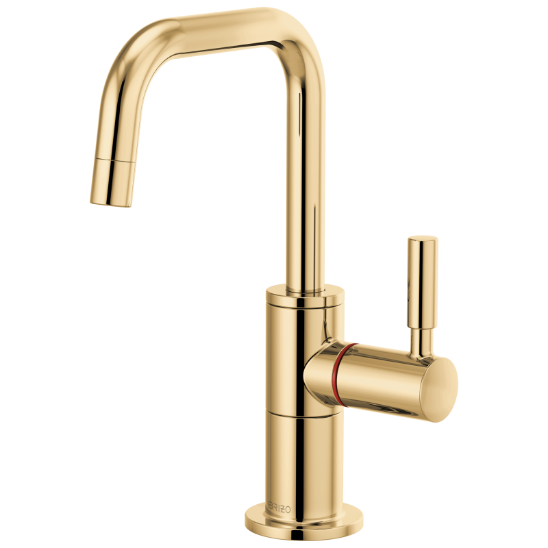 BRIZO Odin Instant Hot Faucet with Square Spout — Polished Gold