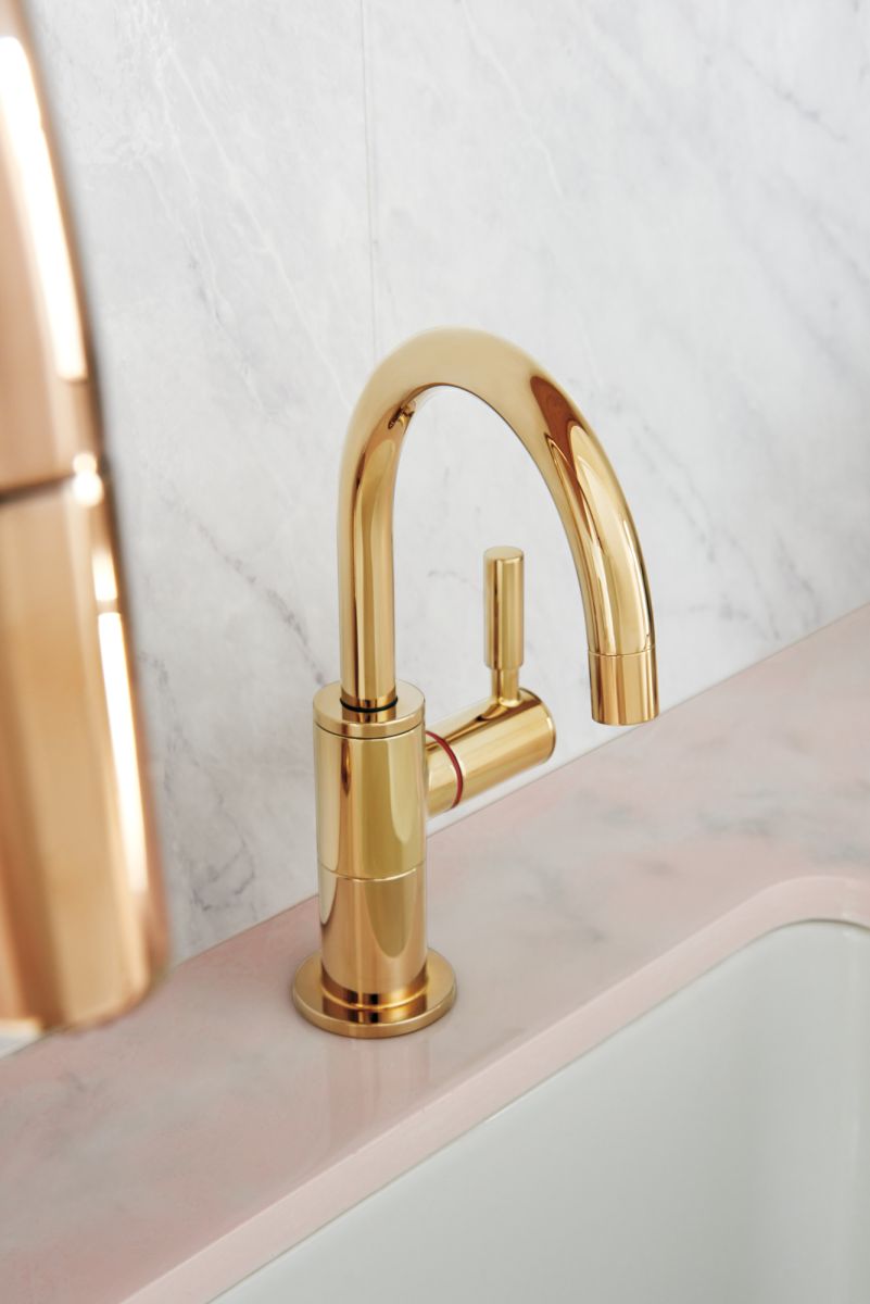 BRIZO Odin Instant Hot Faucet with Square Spout — Polished Gold
