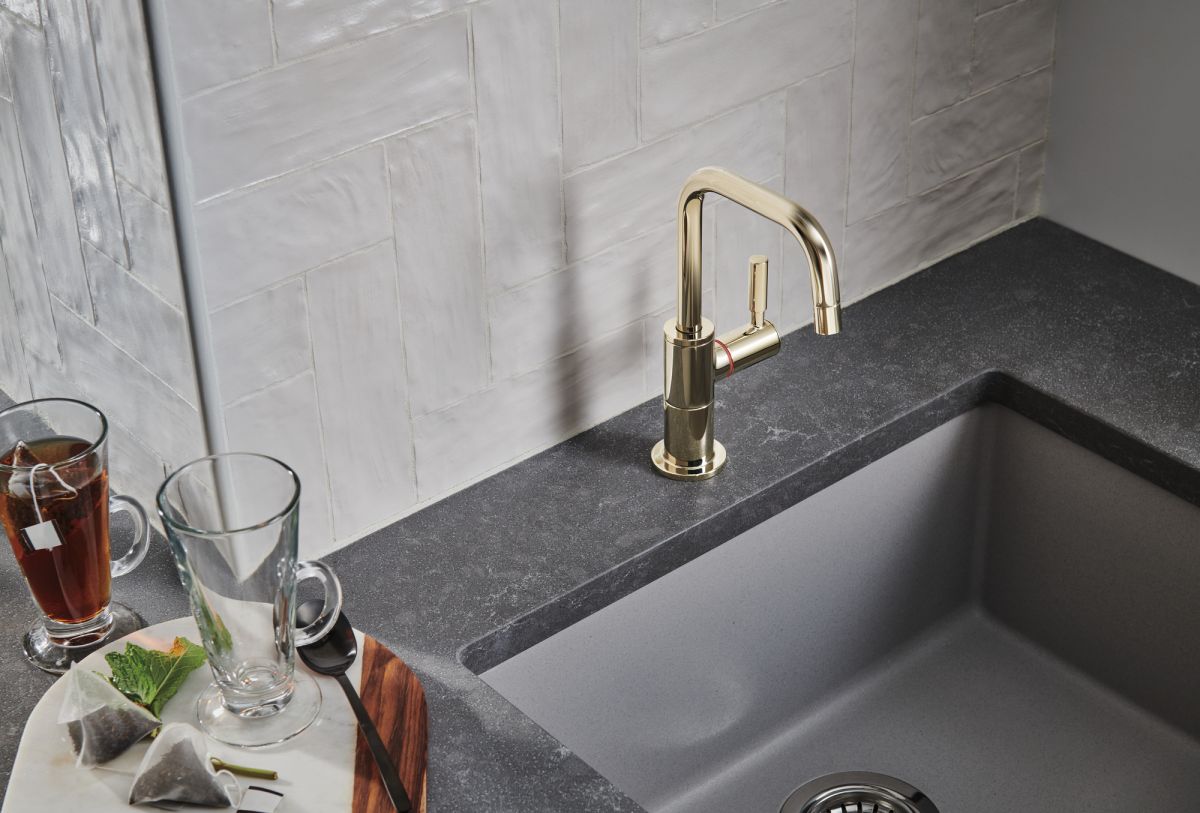 BRIZO Odin Instant Hot Faucet with Square Spout — Polished Nickel