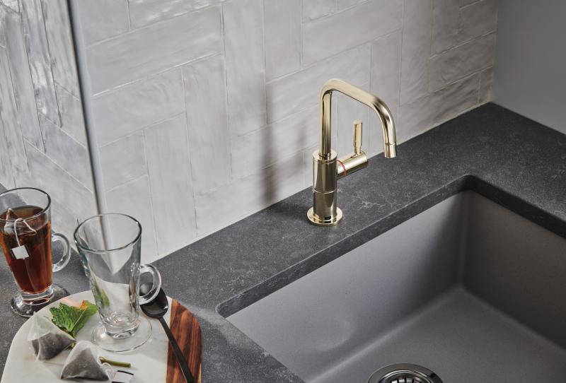BRIZO Odin Instant Hot Faucet with Square Spout — Polished Nickel