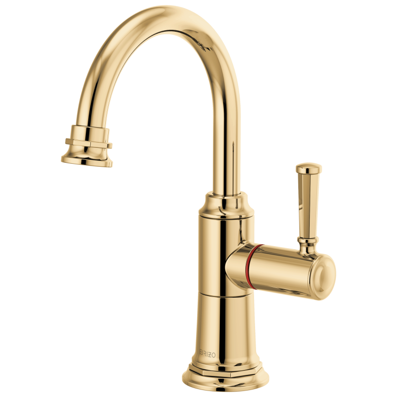 BRIZO Rook Instant Hot Faucet with Arc Spout — Polished Gold