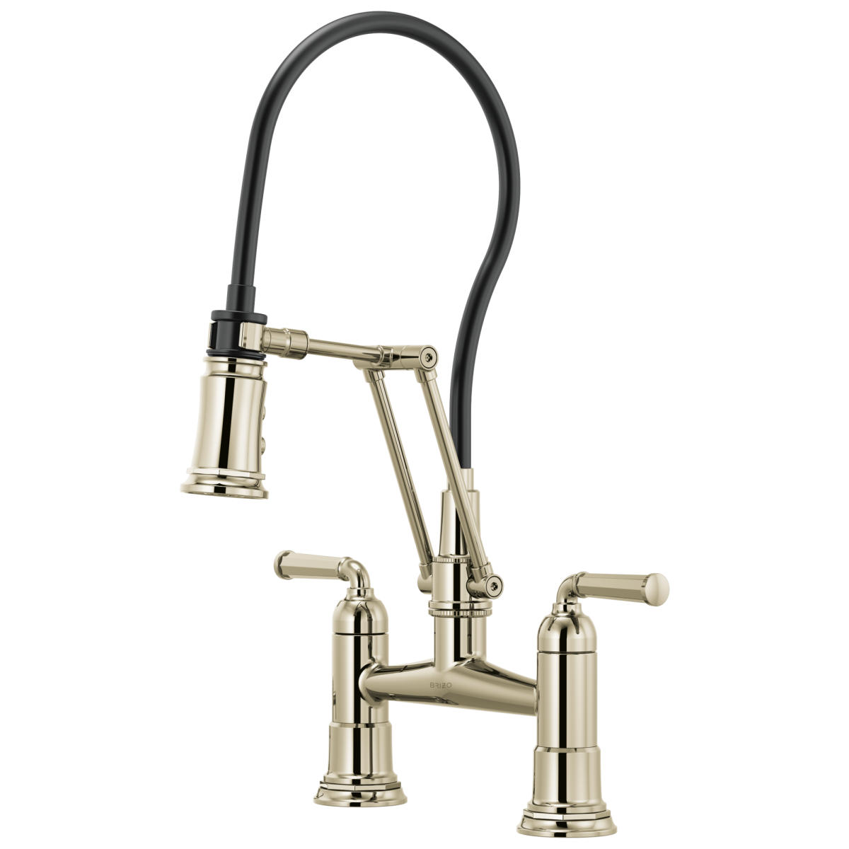 BRIZO Rook Articulating Bridge Faucet — Polished Nickel