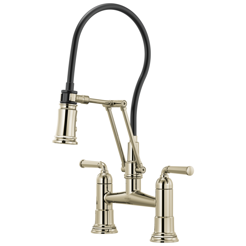 BRIZO Rook Articulating Bridge Faucet — Polished Nickel