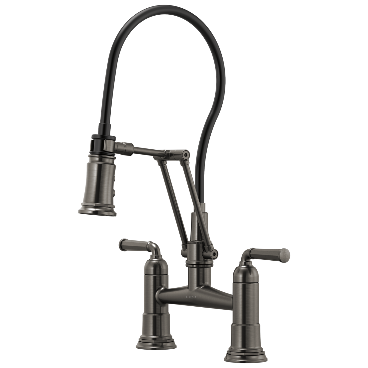 BRIZO Rook Articulating Bridge Faucet — Luxe Steel