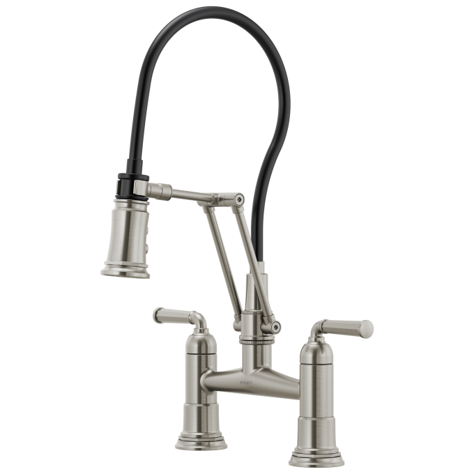 BRIZO Rook Articulating Bridge Faucet — Stainless
