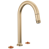BRIZO Kintsu Widespread Pull-Down Faucet with Arc Spout - Less Handles — Lumicoat® Luxe Gold