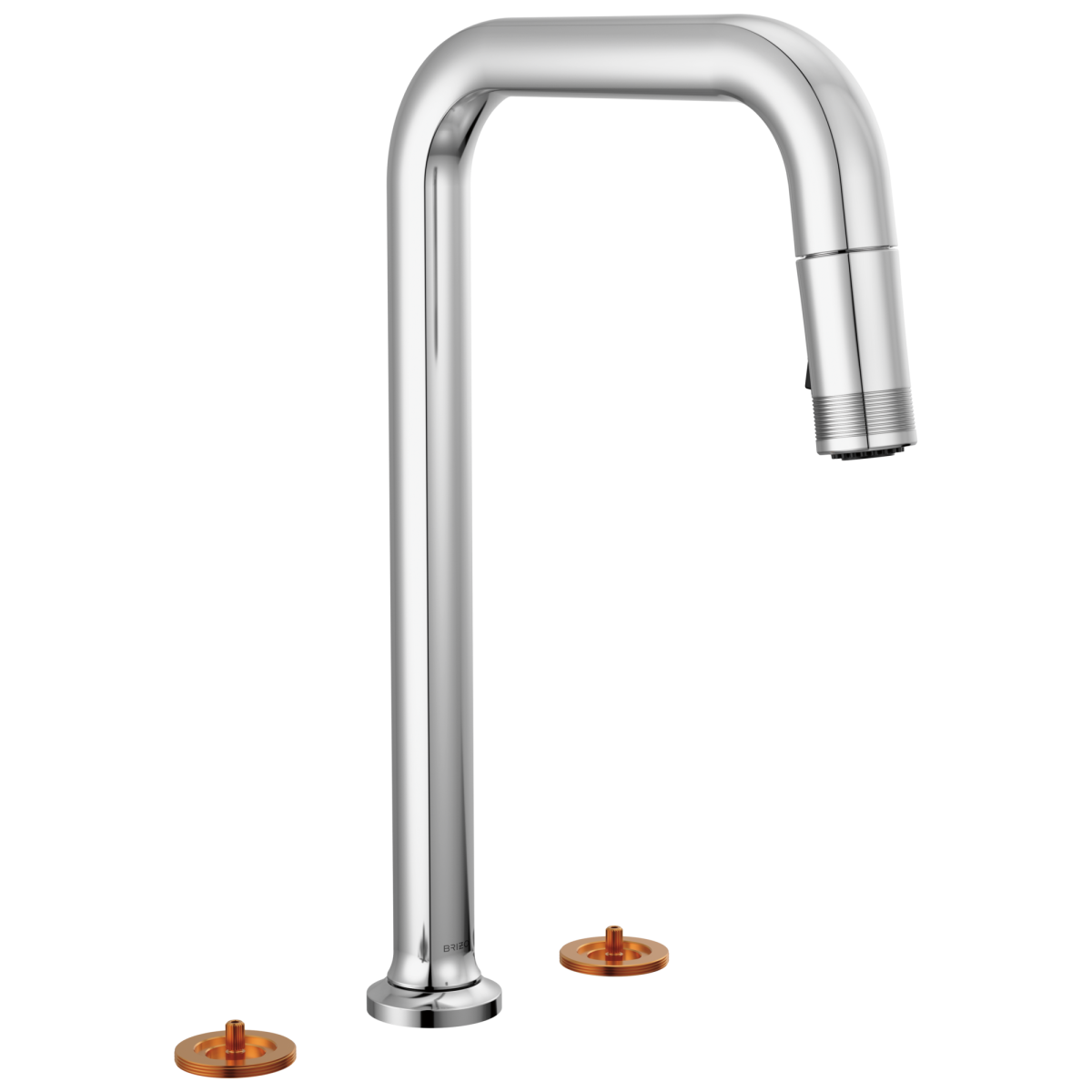 BRIZO Kintsu Widespread Pull-Down Faucet with Square Spout - Less Handles — Lumicoat® Chrome