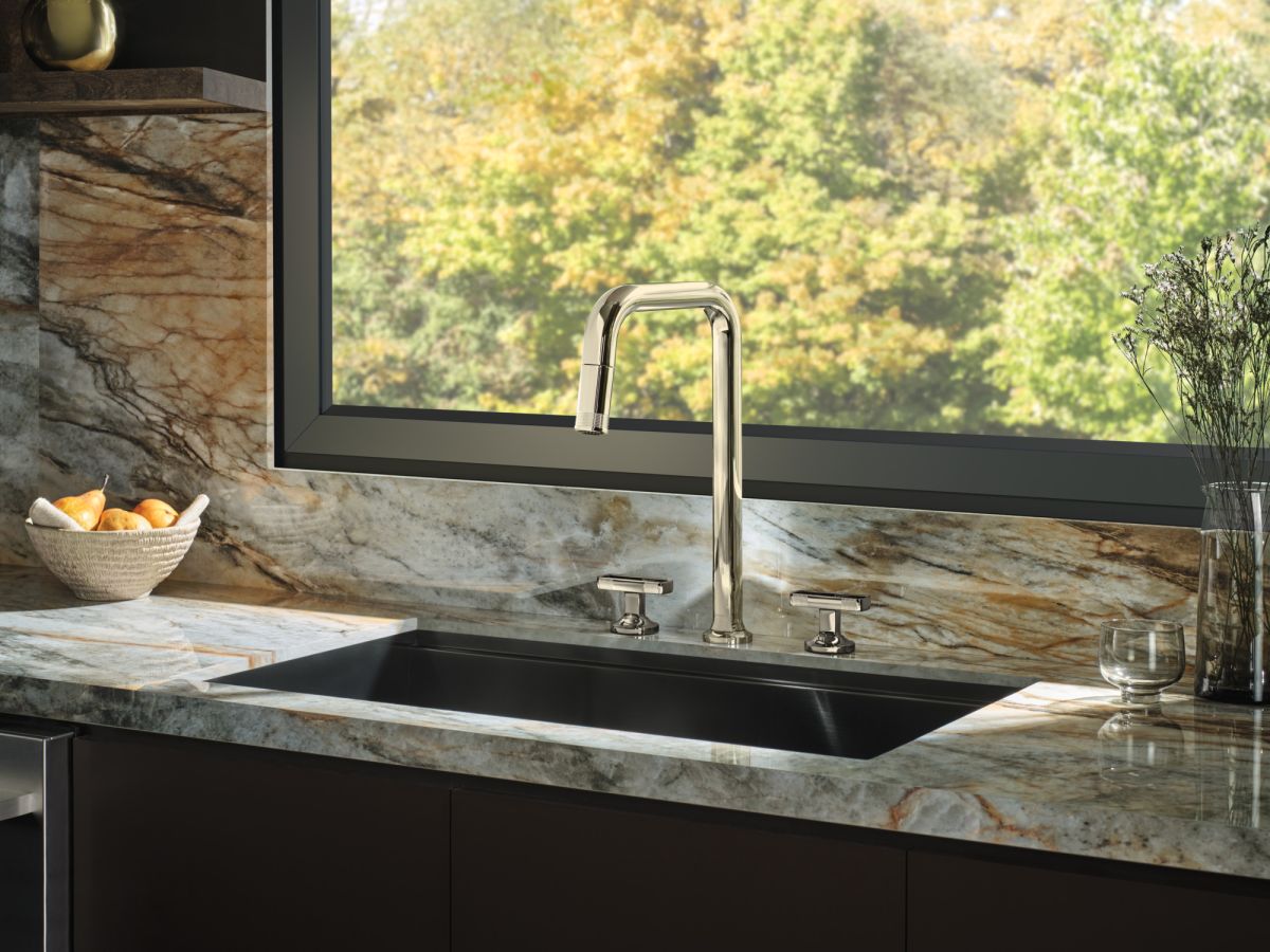 BRIZO Kintsu Widespread Pull-Down Faucet Knob Handle Kit — Lumicoat® Polished Nickel