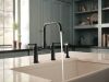 BRIZO Artesso Bridge Faucet with Side Sprayer — Matte Black