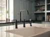 BRIZO Artesso Bridge Faucet with Side Sprayer — Matte Black