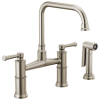 BRIZO Artesso Bridge Faucet with Side Sprayer — Stainless