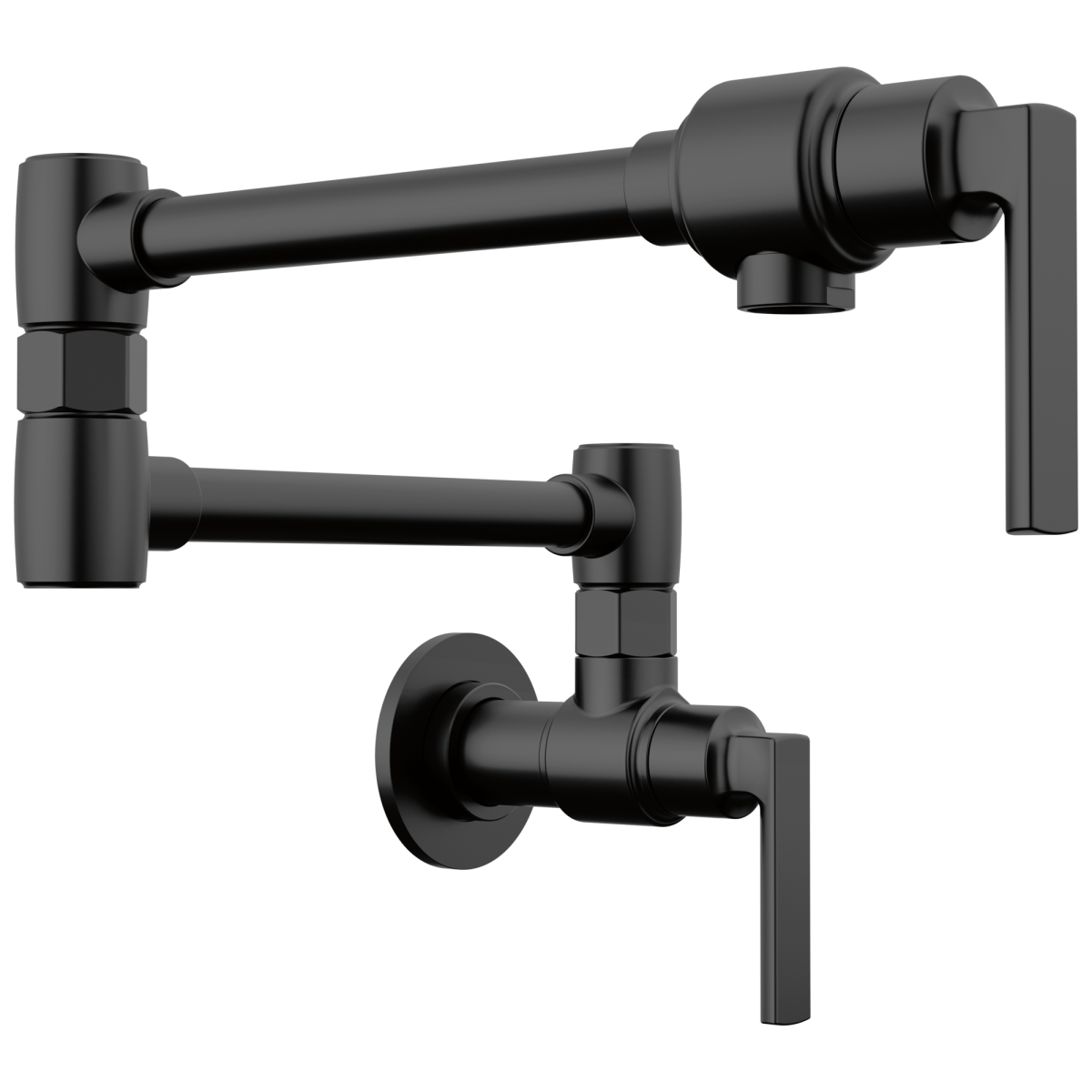 BRIZO Kintsu Wall Mount Pot Filler with Lever Handle — Matte Black