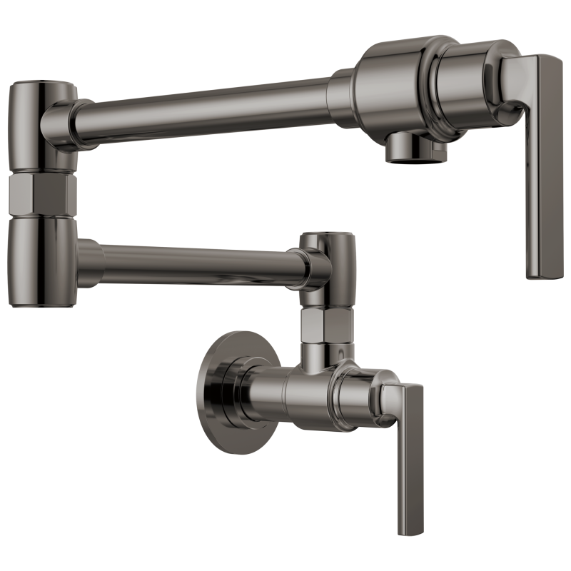 BRIZO Kintsu Wall Mount Pot Filler with Lever Handle — Lumicoat® Black Onyx