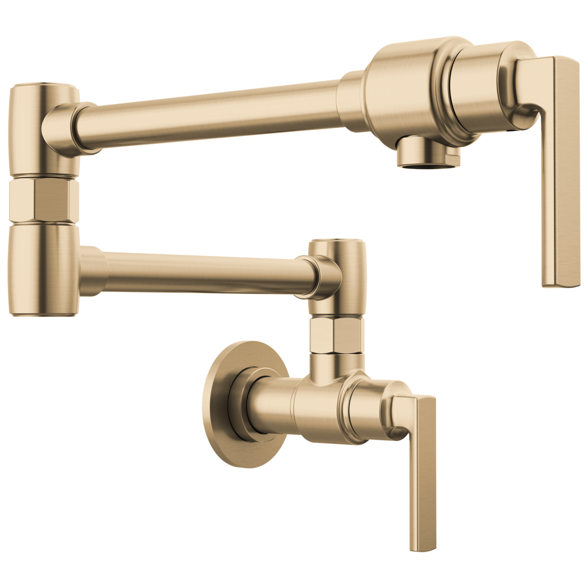 BRIZO Kintsu Wall Mount Pot Filler with Lever Handle — Lumicoat® Luxe Gold