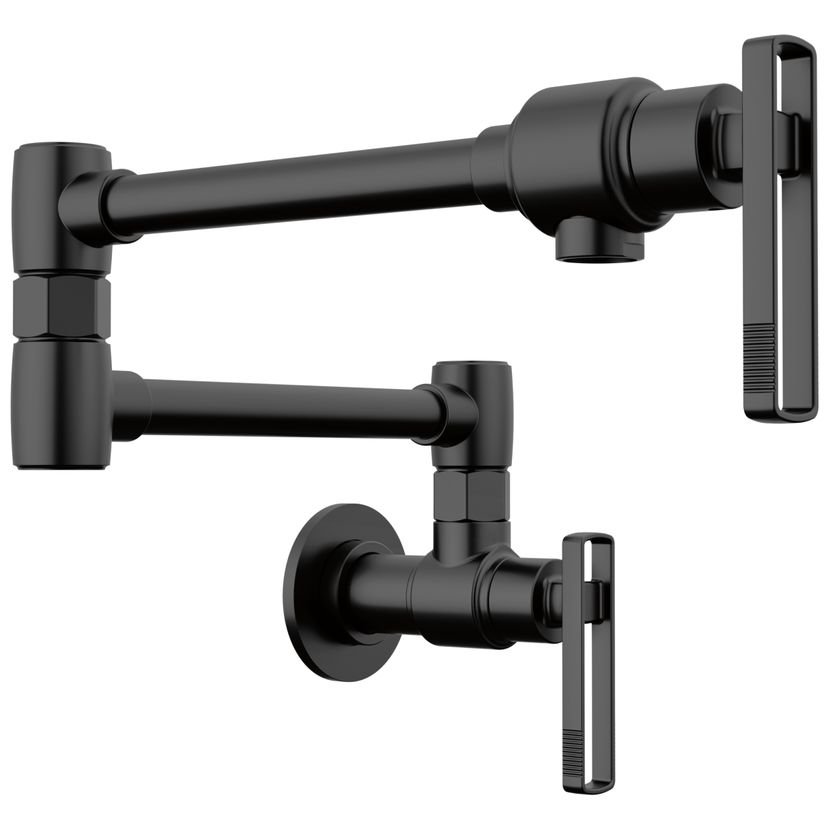 BRIZO Kintsu Wall Mount Pot Filler with Knob Handle — Matte Black