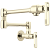 BRIZO Kintsu Wall Mount Pot Filler with Knob Handle — Lumicoat® Polished Nickel