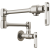 BRIZO Kintsu Wall Mount Pot Filler with Knob Handle — Lumicoat® Stainless