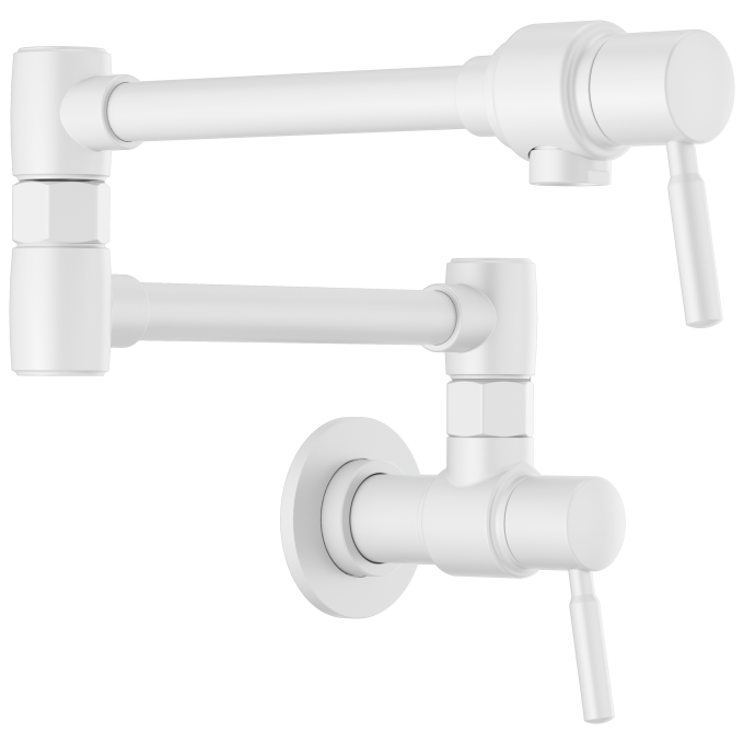 BRIZO European Wall Mount Pot Filler Faucet — Matte White