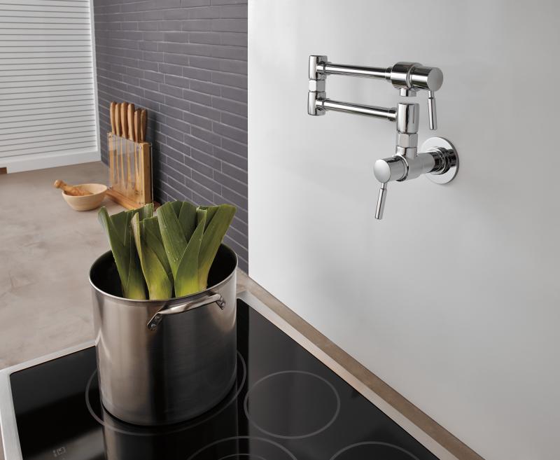 BRIZO European Wall Mount Pot Filler Faucet — Chrome