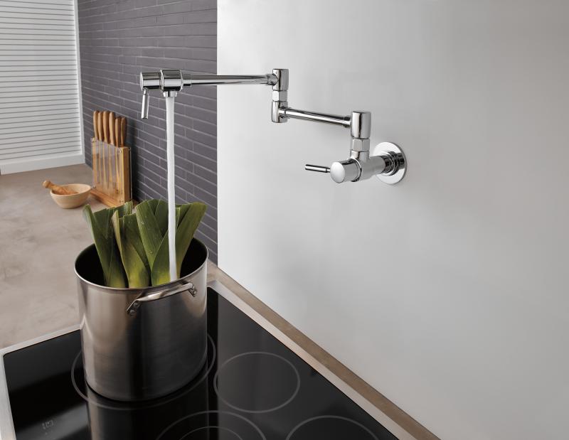 BRIZO European Wall Mount Pot Filler Faucet — Chrome