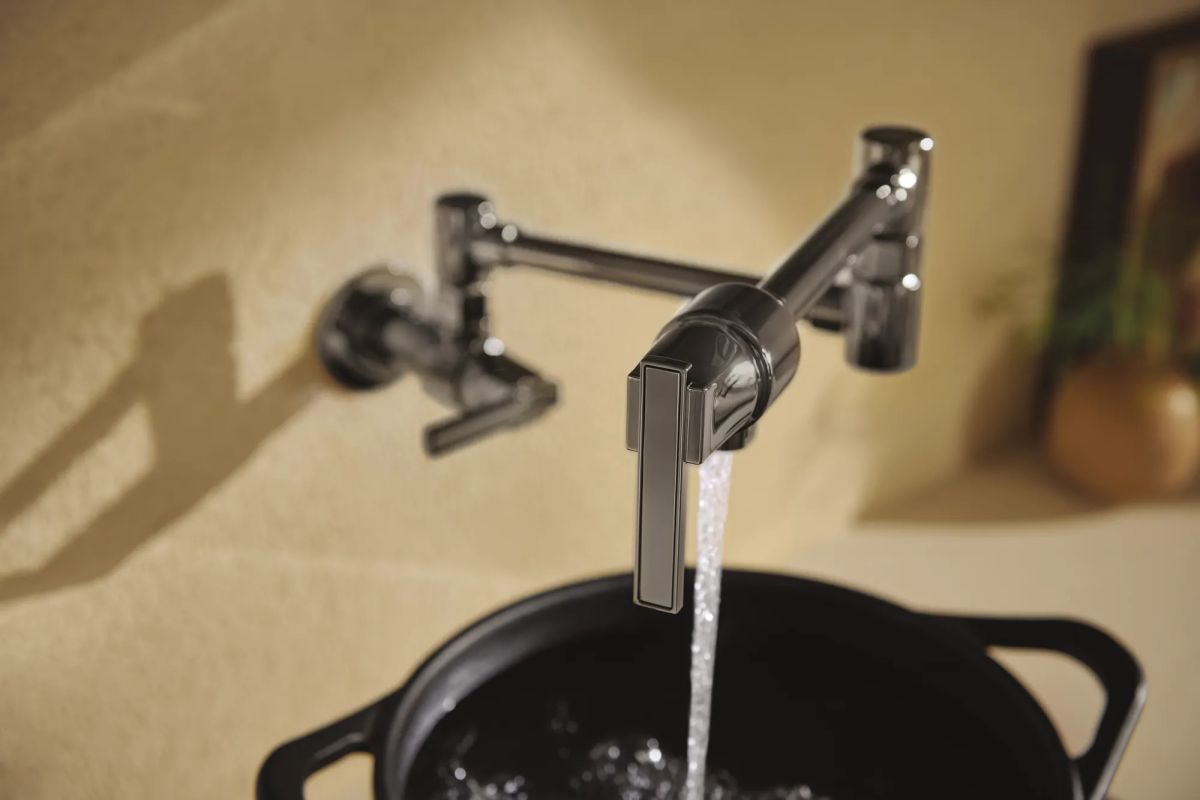 BRIZO Frank Lloyd Wright Wall Mount Pot Filler — Brilliance Black Onyx