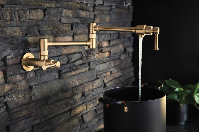 BRIZO Artesso Wall Mount Pot Filler — Luxe Gold