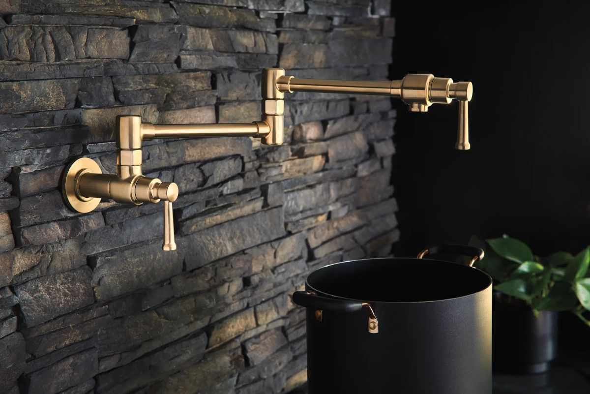 BRIZO Artesso Wall Mount Pot Filler — Luxe Gold