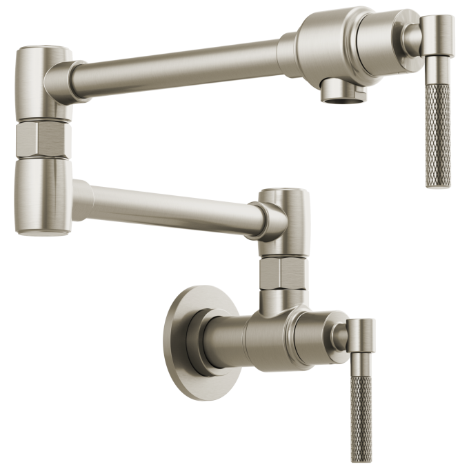BRIZO Litze Wall Mount Pot Filler with Knurled Handle Kit — Stainless