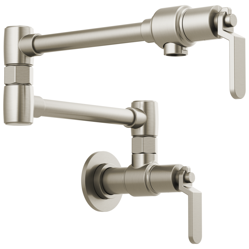 BRIZO Litze Wall Mount Pot Filler with Industrial Handle Kit — Stainless
