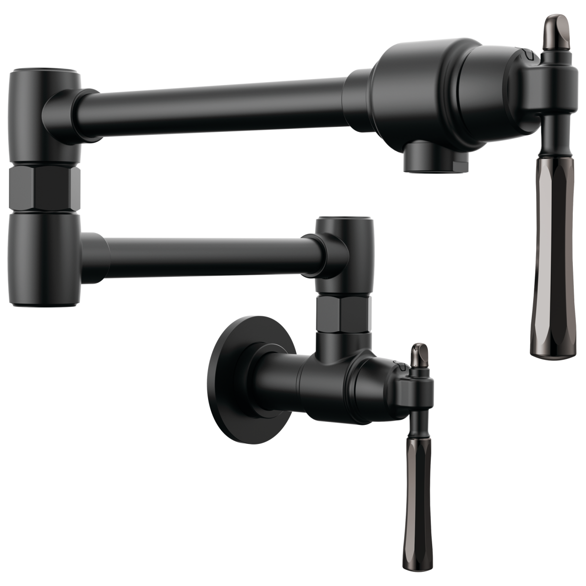 BRIZO Tulham Wall Mount Pot Filler — Matte Black / Brilliance Black Onyx
