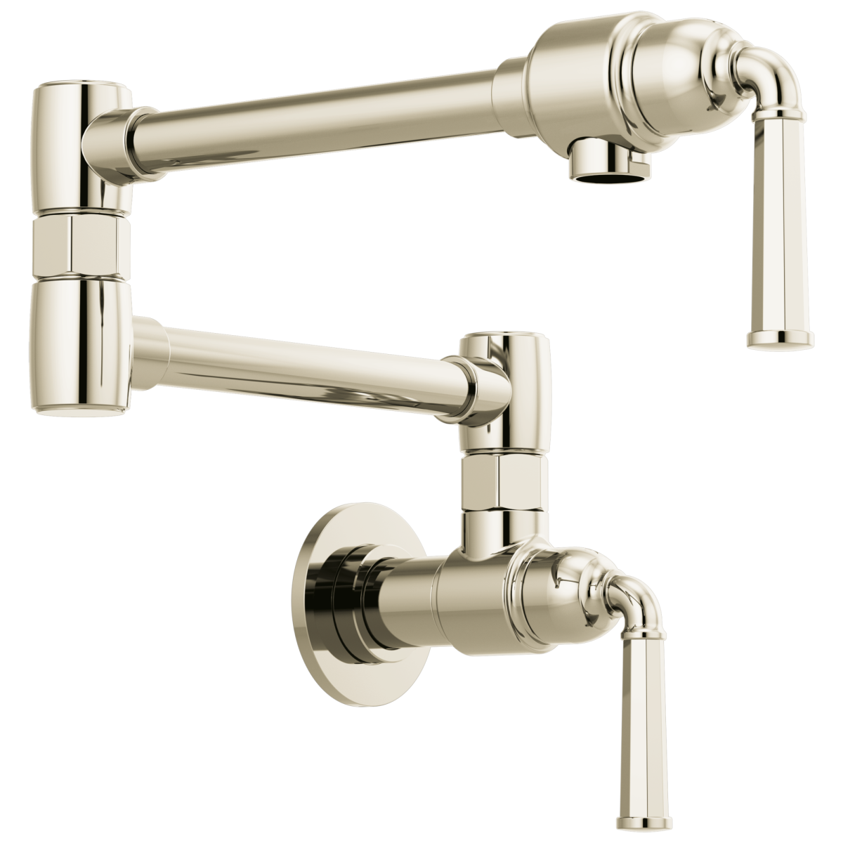 BRIZO Rook Wall Mount Pot Filler — Polished Nickel