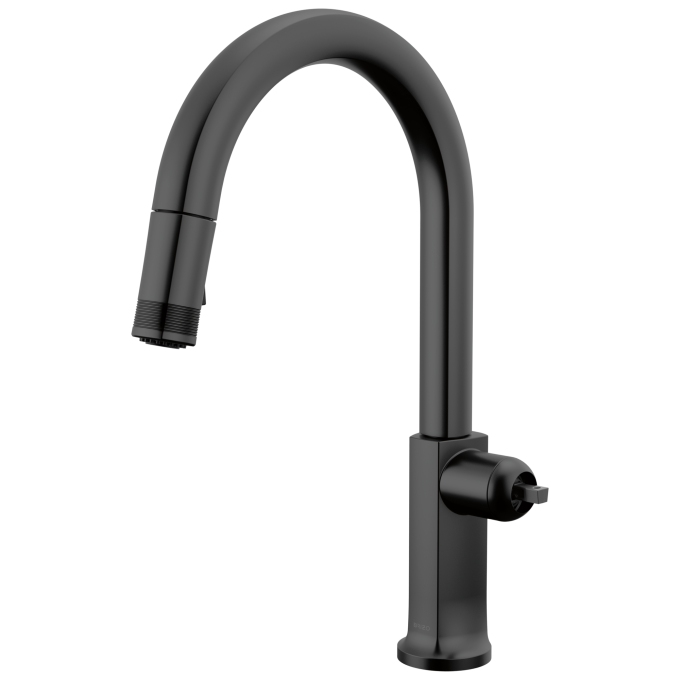 BRIZO Kintsu Pull-Down Faucet with Arc Spout - Less Handle — Matte Black