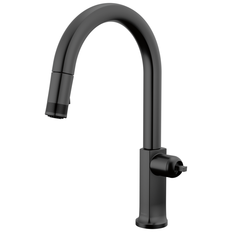 BRIZO Kintsu Pull-Down Faucet with Arc Spout - Less Handle — Matte Black