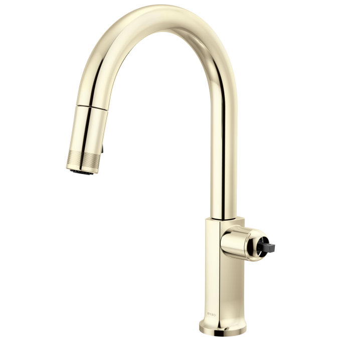 BRIZO Kintsu Pull-Down Faucet with Arc Spout - Less Handle — Lumicoat® Polished Nickel