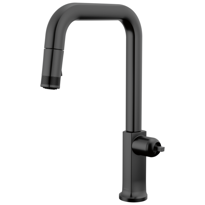 BRIZO Kintsu Pull-Down Faucet with Square Spout - Less Handle — Matte Black