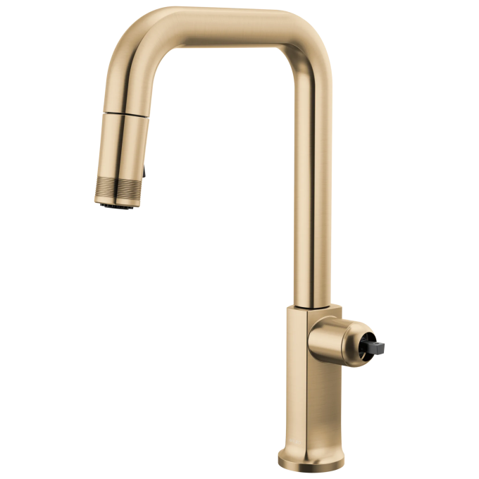 BRIZO Kintsu Pull-Down Faucet with Square Spout - Less Handle — Lumicoat® Luxe Gold