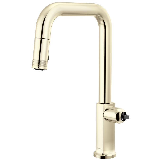 BRIZO Kintsu Pull-Down Faucet with Square Spout - Less Handle — Lumicoat® Polished Nickel