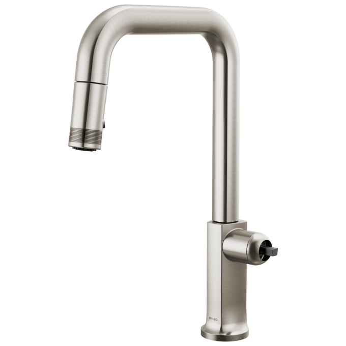 BRIZO Kintsu Pull-Down Faucet with Square Spout - Less Handle — Lumicoat® Stainless